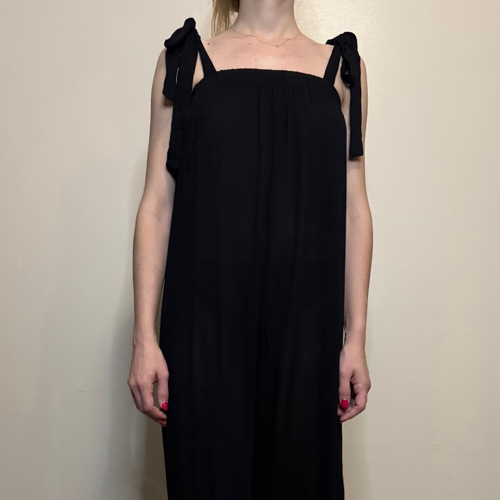 Black Flowy Casual Jumpsuit